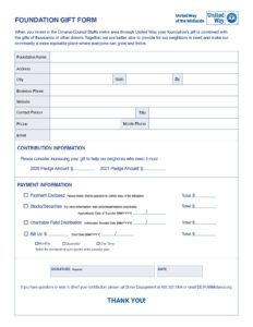 UWM Foundation Gift Form