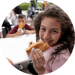 girl eating a sandwich