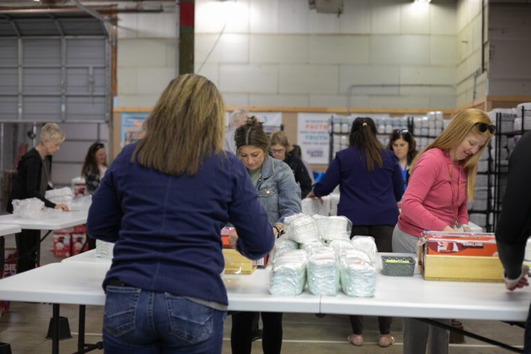 CIRT volunteers wrap diapers at Nebraska Diaper Bank